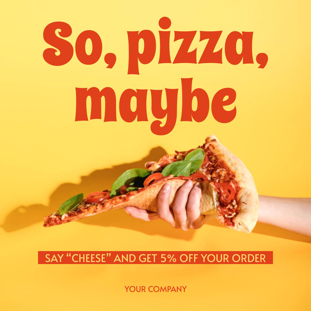 Platilla de diseño Pizza Offer on Yellow Instagram