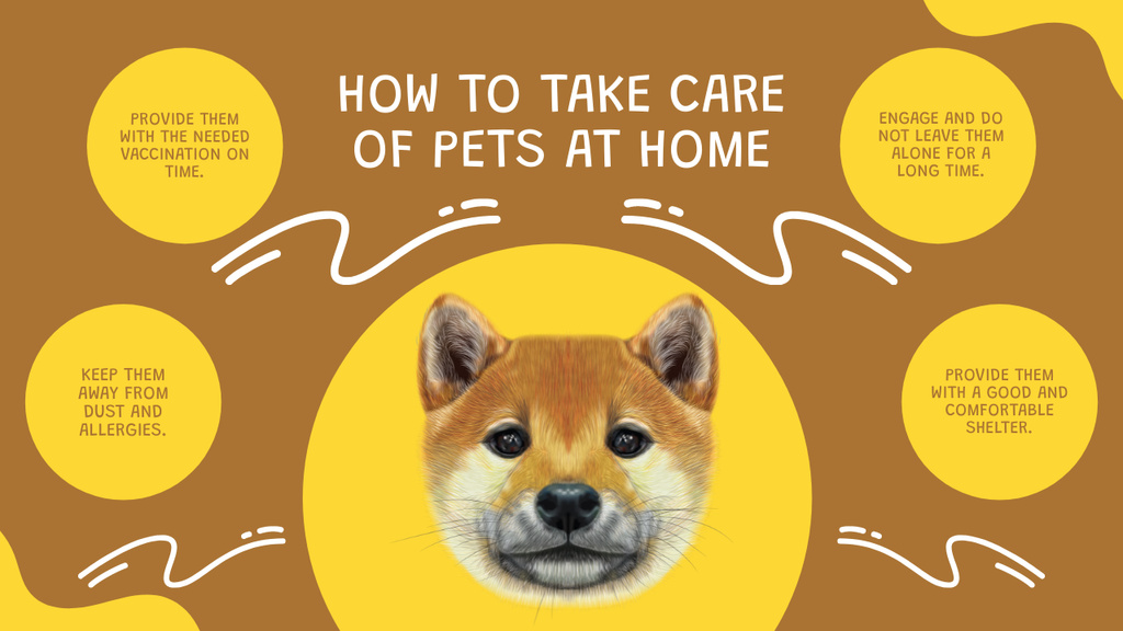 Animal Care at Home Guide Mind Map Tasarım Şablonu