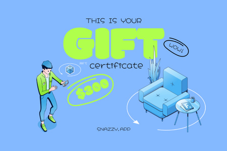 Voucher on Furniture and Interior Items Gift Certificate Design Template