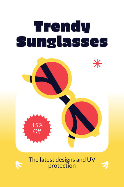 Designvorlage Trendy Sunglasses at Great Discount für Pinterest