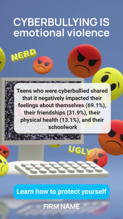 Ontwerpsjabloon van Instagram Video Story van Awareness of Cyberbullying Problem