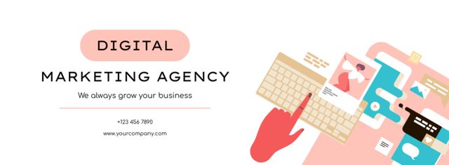 Designvorlage Digital Marketing Agency Service And Expertise für Facebook cover