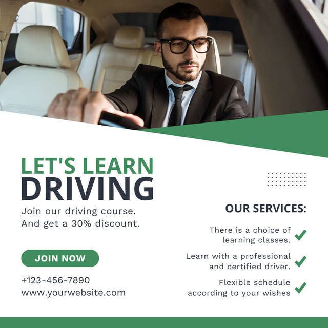 Technique-refining Driving Trainings With Services Description Instagram Modelo de Design