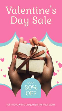 Plantilla de diseño de Oferta de venta del día de San Valentín para regalos encantadores Instagram Story 