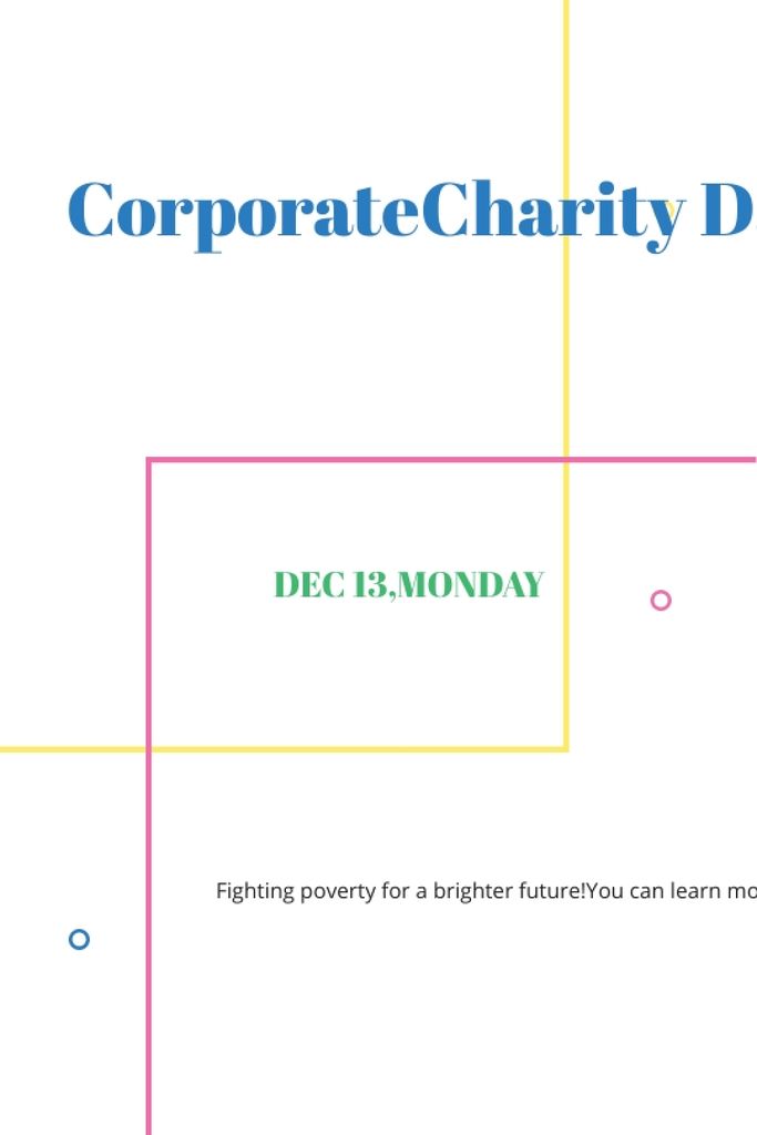 Plantilla de diseño de Corporate Charity Day on simple lines Tumblr 