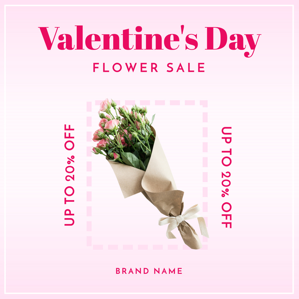 Ontwerpsjabloon van Instagram AD van Valentine's Day Flower Sale