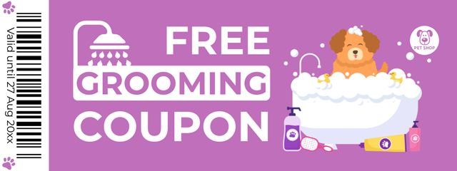 Free Grooming Session Offer Coupon Modelo de Design