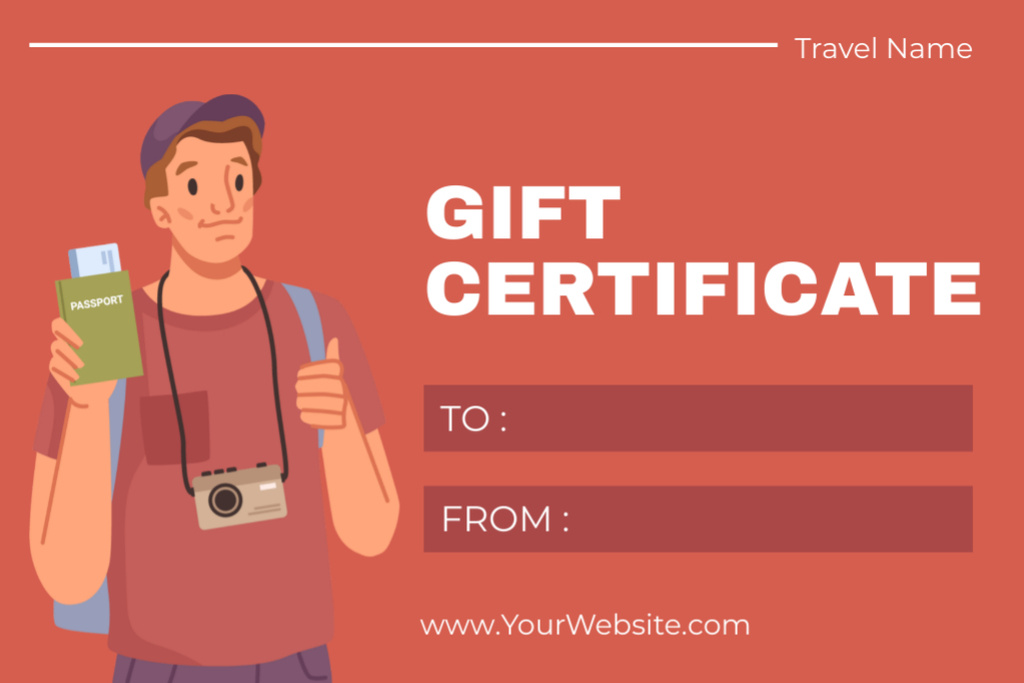 Personal Offer from Travel Agency Gift Certificate Tasarım Şablonu