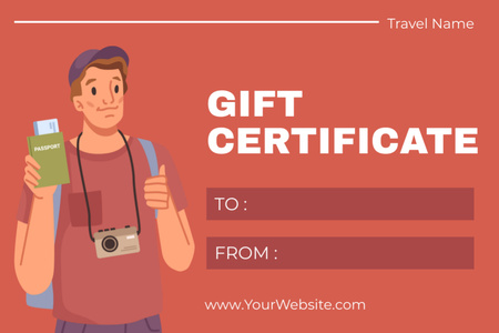 Personal Offer from Travel Agency Gift Certificate Design Template