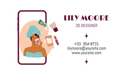 Platilla de diseño 3D Designer Services Offer Business Card US