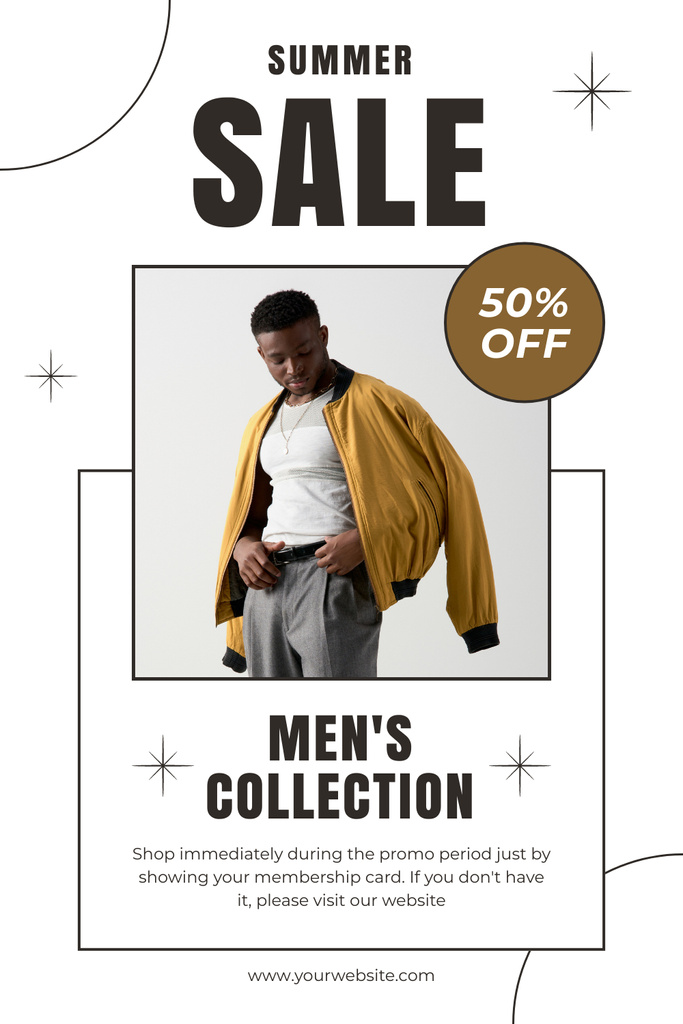 Men's Collection Sale Pinterest Design Template