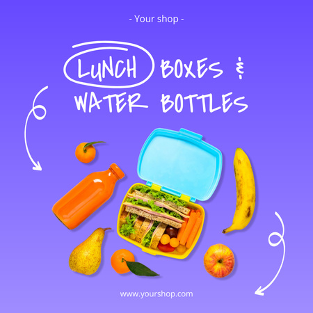 Ontwerpsjabloon van Instagram van Back to School Special Offer of Lunch Boxes