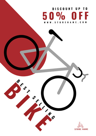 Durable Bicycles At Discounted Rates Offer Poster A3 Πρότυπο σχεδίασης