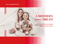 Happy Mother And Daughter With Quote About Dreams
