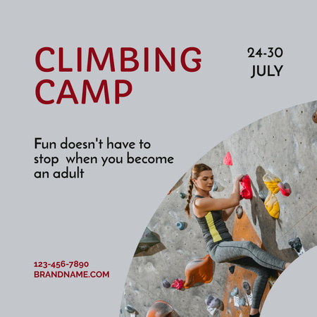 Climbing Camp Invitation Instagram Design Template