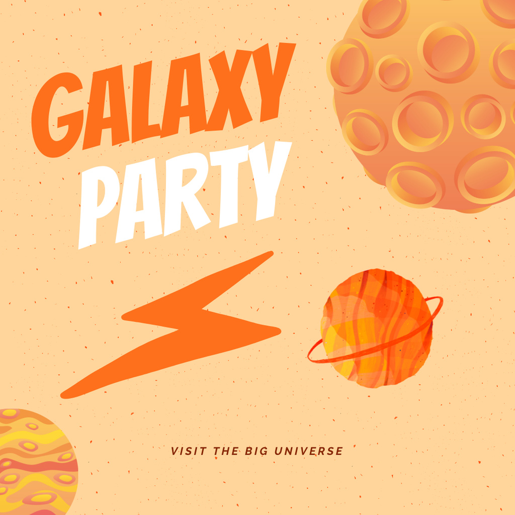 Outstanding Galaxy Party In Big Universe Instagram Šablona návrhu