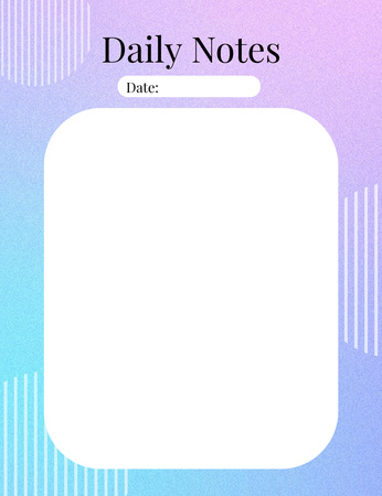 Simple Daily Notes in Blue Purple Notepad 107x139mm Design Template