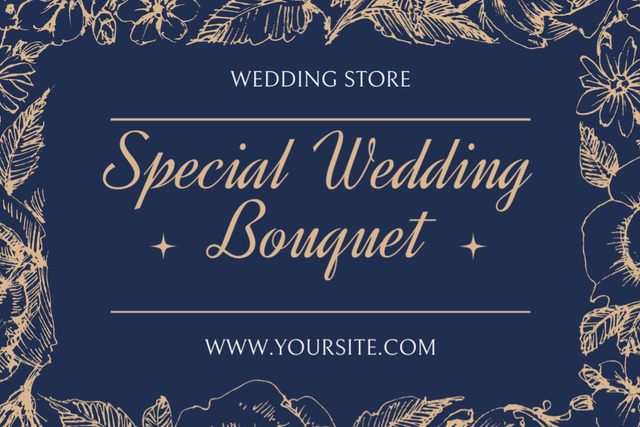 Wedding Bouquets Offer in Flower Shop Gift Certificate Tasarım Şablonu