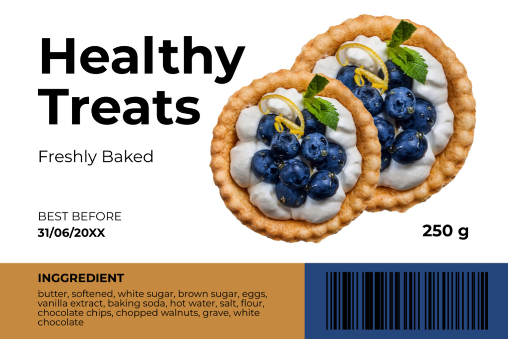 Healthy Freshly Baked Treats Label Πρότυπο σχεδίασης