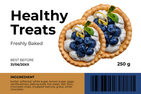 Designvorlage Healthy Freshly Baked Treats für Label