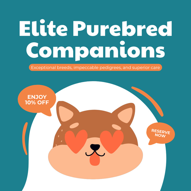 Ontwerpsjabloon van Animated Post van Elite Purebreds Companions With Discount