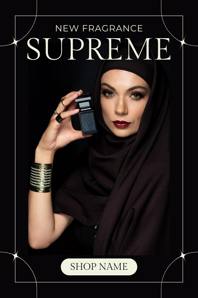 Woman with Elegant Fragrance Pinterest Tasarım Şablonu