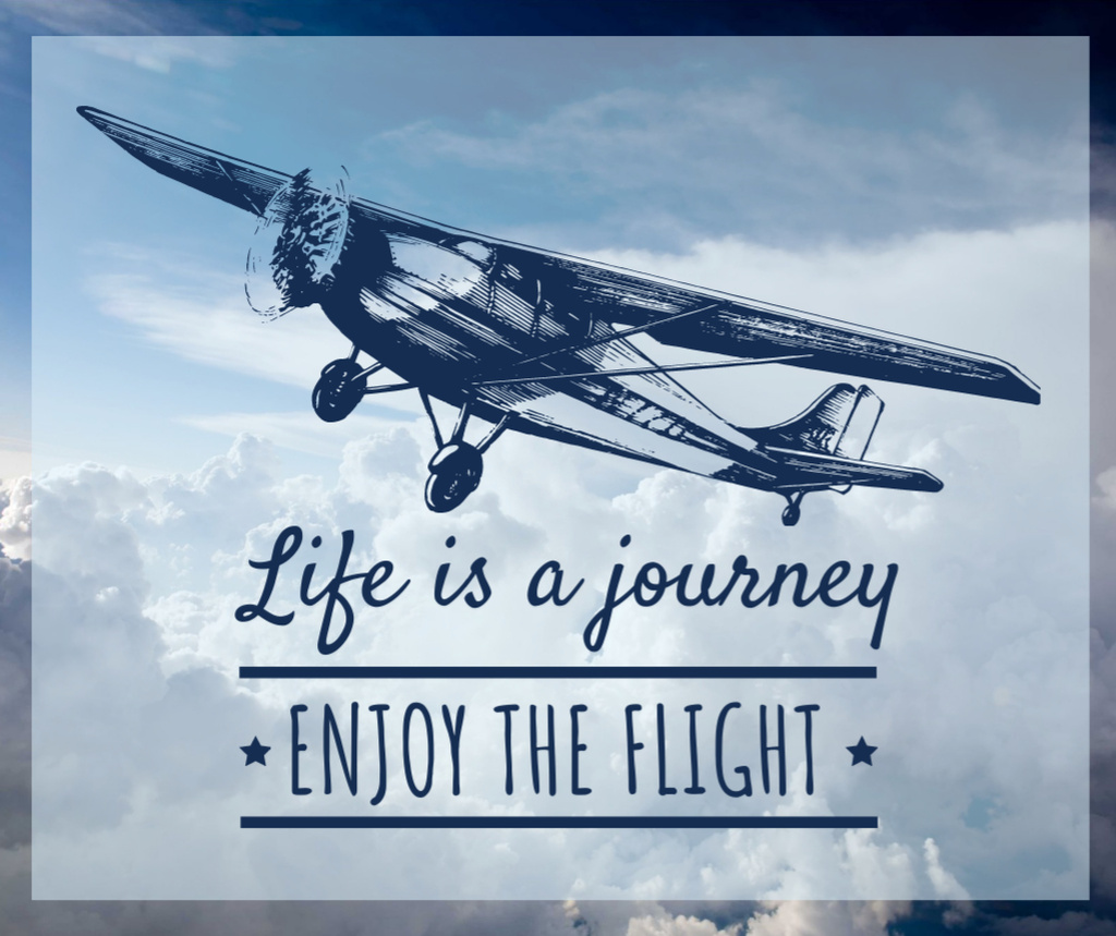 Plantilla de diseño de Motivational Quote Plane in Sky Facebook 