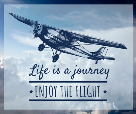 Motivational Quote Plane in Sky Facebook Design Template