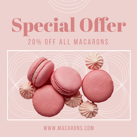Special Dessert Offer with Pink Cookies Instagram Design Template