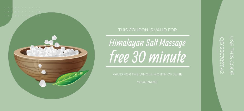 Himalayan Salt Massage Promotion Coupon 3.75x8.25in Šablona návrhu