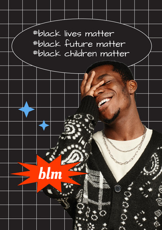 Template di design Protest against Racism with Young African American Guy Poster