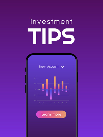 Investment Tips on Phone screen Poster US Tasarım Şablonu