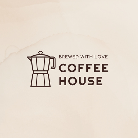 Cafe Ad with Coffee Maker Logo tervezősablon