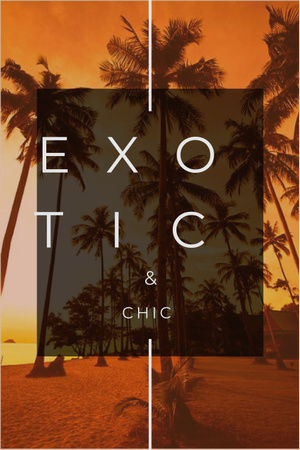 Template di design Exotic tropical resort Ad with Palms Pinterest