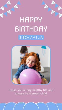 Happy Birthday to Sweet Red-Headed Kid Instagram Story Design Template