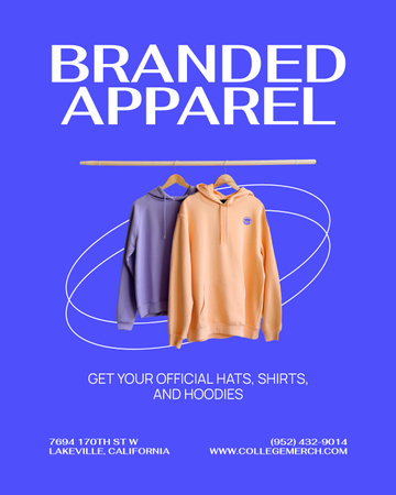 Modèle de visuel College Apparel and Merchandise Offer with Cute Hoodies - Poster 16x20in