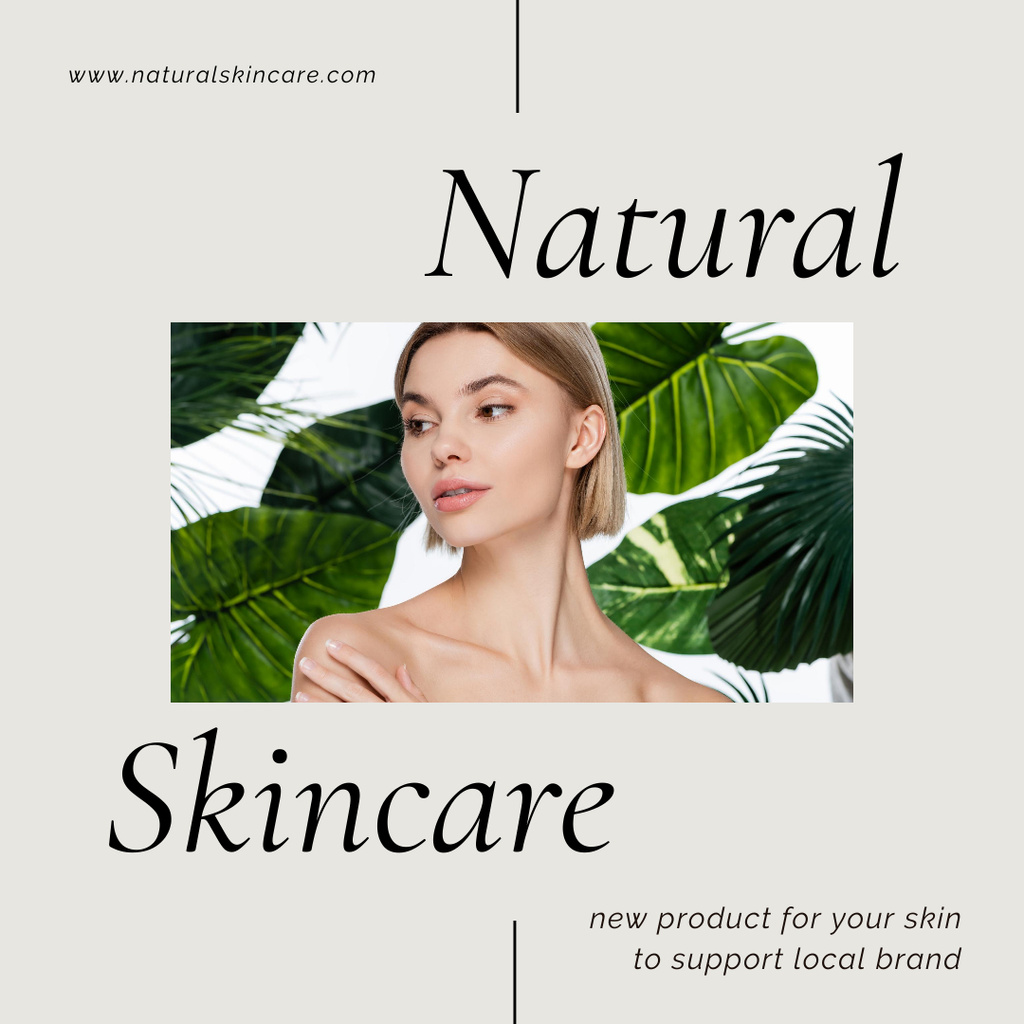 Platilla de diseño Skincare Ad with Attractive Woman Instagram