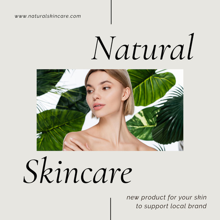 Skincare Ad with Attractive Woman Instagram Design Template
