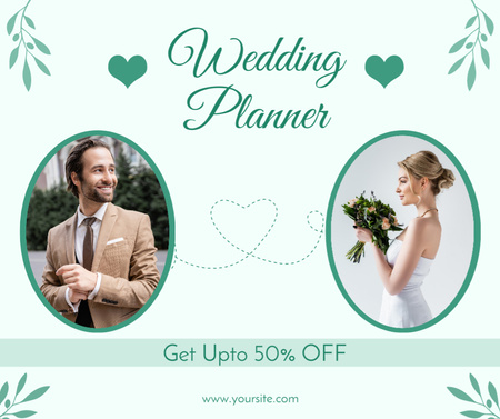 Discount on Wedding Planner Services Facebook Design Template