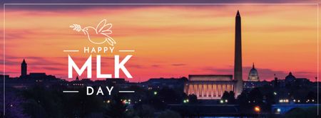 Martin Luther King day with city landscape Facebook cover Design Template
