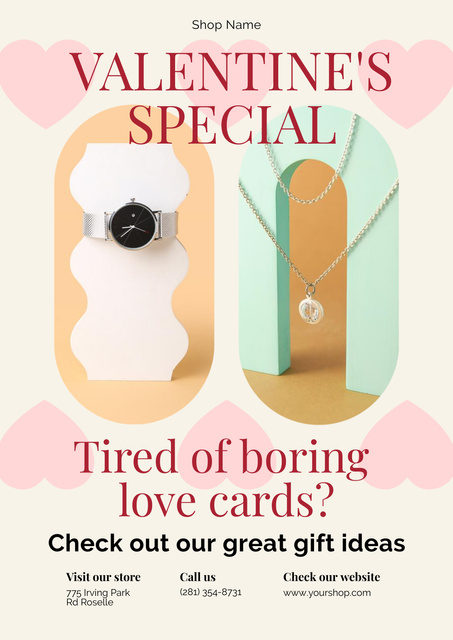 Gift Ideas fo Valentine's Day Poster – шаблон для дизайну