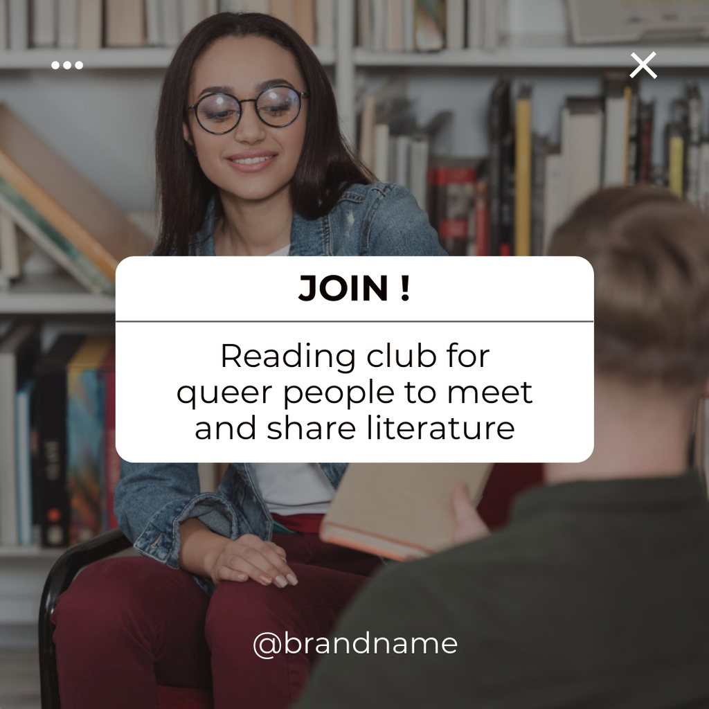 Reading Club For Queer People Instagram Πρότυπο σχεδίασης