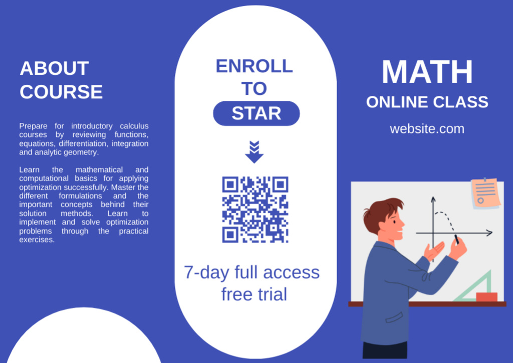 Designvorlage Offering Online Courses in Mathematics für Brochure