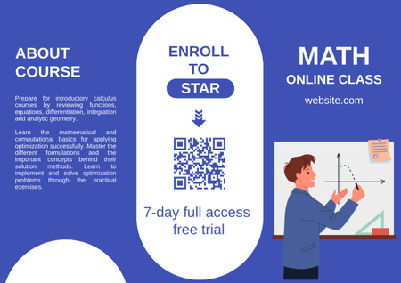 Szablon projektu Offering Online Courses in Mathematics Brochure