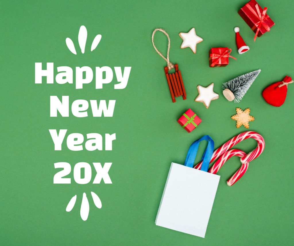 Platilla de diseño Cute New Year Holiday Greeting Facebook