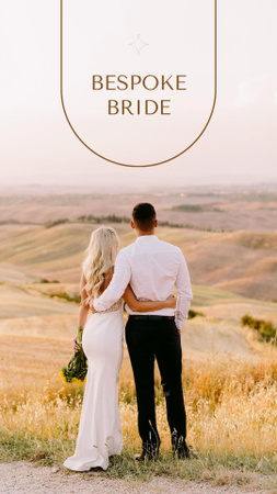 счастливых молодоженов в день свадьбы Instagram Story – шаблон для дизайна