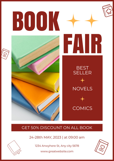 Modèle de visuel Best Sellers Book Fair - Poster