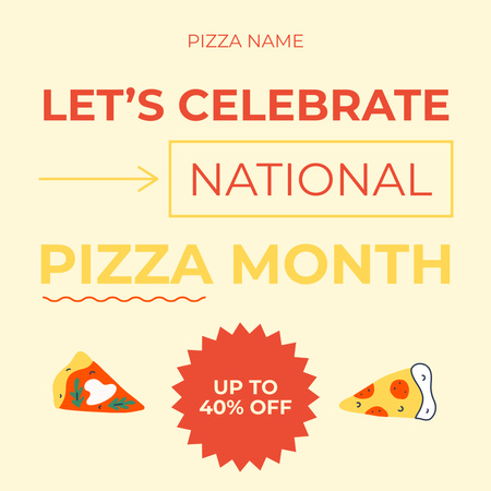 Let’s Celebrate National Pizza Month Animated Post Design Template