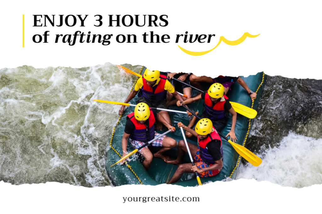 Offer to Join River Rafting Postcard 4x6in – шаблон для дизайну