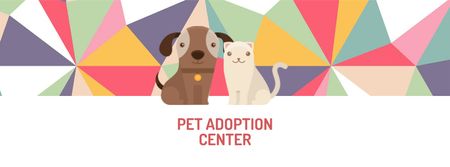 Animal Adoption center with Cute Pets Facebook cover Modelo de Design